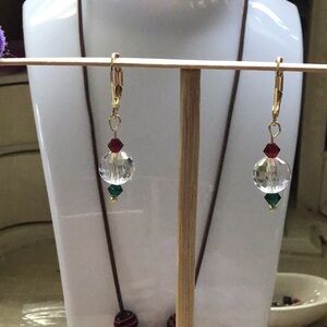 COPY - Glass Crystal Dangle Christmas Earrings